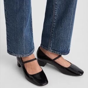 MADEWELL The Greta Pump Size 6 Black Leather 1.5" Block Heels Square Toe Retro